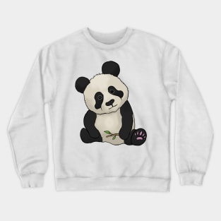 Cute Panda hand drawn sad face bamboo Crewneck Sweatshirt